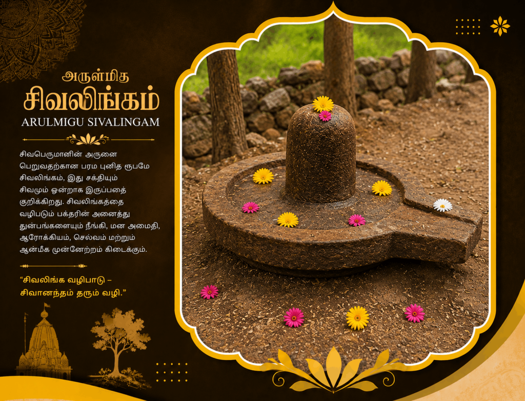 Sacred Shiva Lingam at Arulmigu Saktheeswarar Temple